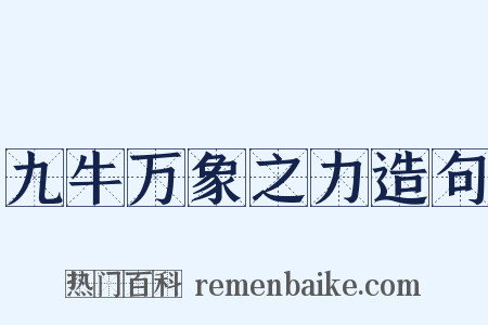 九牛万象之力造句是什么意思的图片